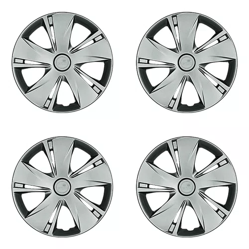 Kit 4 Calotas Aro 14 Prata Nissan New March 2015 2016 2017 2018 Grid - Referência: 451AR-Pta-E