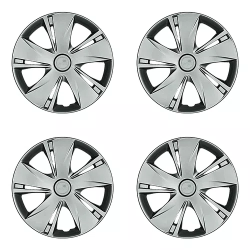 Kit 4 Calotas Aro 14 Prata Nissan New March 2015 2016 2017 2018 Grid - Referência: 451AR-Pta-E