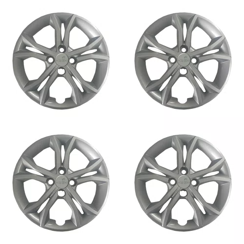 Kit 4 calotas aro 15p prata mod argo 2023