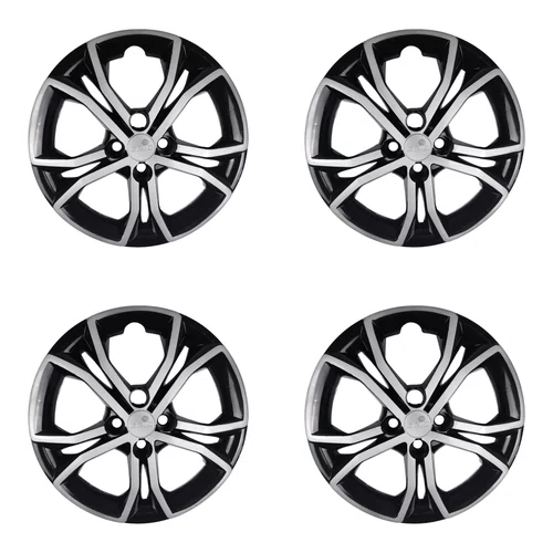Kit 4 calotas aro 15p preto/prata mod argo 2023