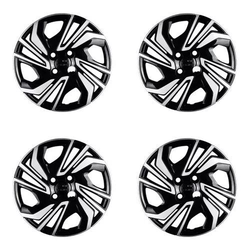 Kit 4 calotas aro 15p preto/prata mod onix 2023/24