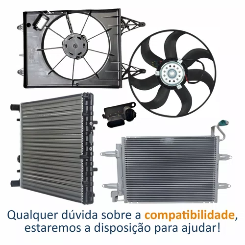 Kit Radiador Vw Fox Spacefox Polo 2006 Até 2012 Gol Voyage Saveiro 2009 Até 2021 Com Ar Condicionado