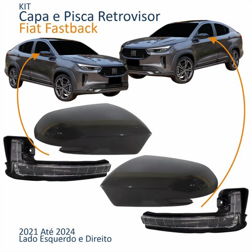 Kit Capa Com Pisca Retrovisor Fiat Fastback 2021 2022 2023 2024