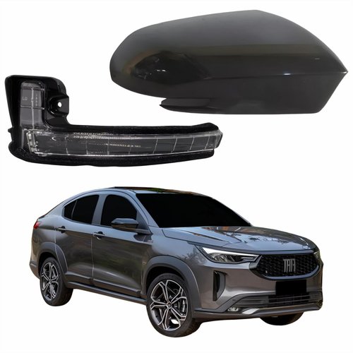 Kit Capa Com Pisca Retrovisor Fiat Fastback 2021 2022 2023 2024 Lado Direito Passageiro