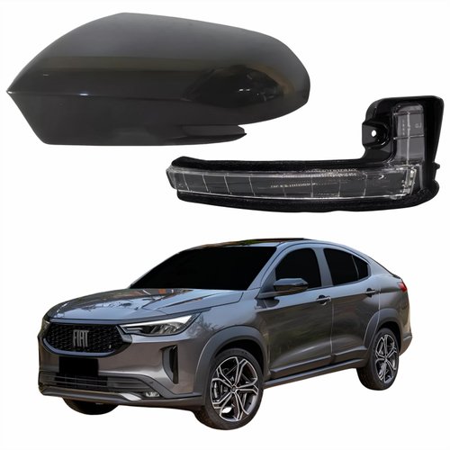 Kit Capa Com Pisca Retrovisor Fiat Fastback 2021 2022 2023 2024 Lado Esquerdo Motorista