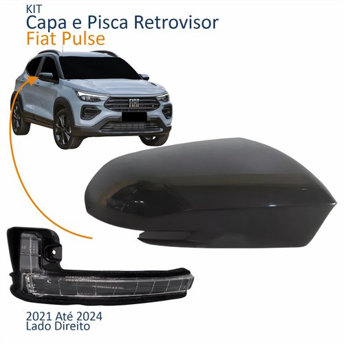 Kit Capa Com Pisca Retrovisor Fiat Pulse 2021 2022 2023 2024 Lado Direito Passageiro