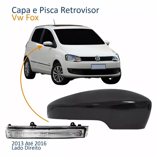 Kit Capa Com Pisca Retrovisor Vw Fox 2013 2014 2015 2016 Texturizado Lado Direito Passageiro
