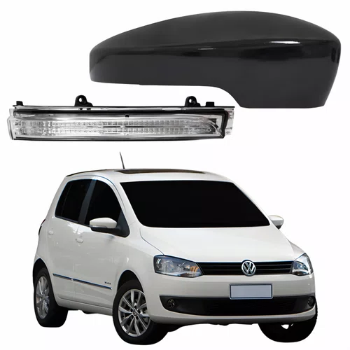 Kit Capa Com Pisca Retrovisor Vw Fox 2013 Até 2016 Liso Lado Direito Passageiro