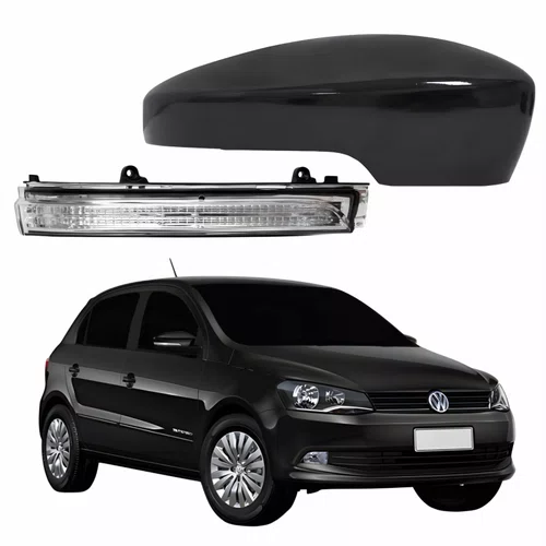 Kit Capa Com Pisca Retrovisor Vw Gol G6 2013 2014 2015 2016 Liso Lado Direito Passageiro