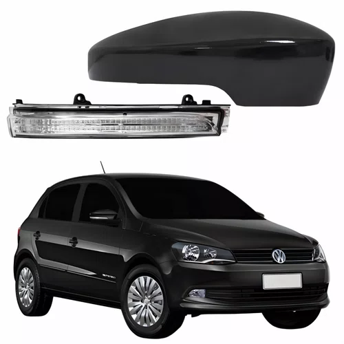 Kit Capa Com Pisca Retrovisor Vw Gol G6 2013 Até 2016 Liso Lado Direito Passageiro
