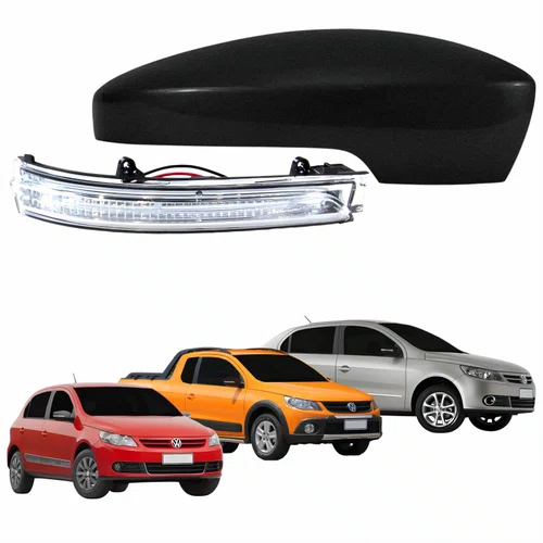 Kit Capa Com Pisca Retrovisor Vw Gol Saveiro Voyage G5 2008 2009 2010 2011 2012 Texturizado Lado Direito Passageiro