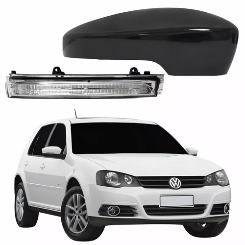 Kit Capa Com Pisca Retrovisor Vw Golf 2013 2014 Liso Lado Direito Passageiro