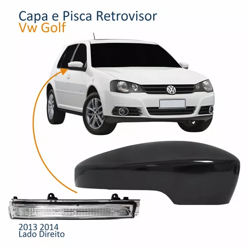 Kit Capa Com Pisca Retrovisor Vw Golf 2013 2014 Texturizado Lado Direito Passageiro