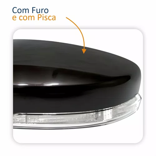 Kit Capa Com Pisca Retrovisor Vw Voyage G5 2008 2009 2010 2011 2012 Liso Lado Esquerdo Motorista