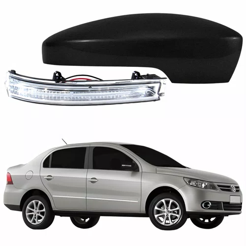 Kit Capa Com Pisca Retrovisor Vw Voyage G5 2008 2009 2010 2011 2012 Texturizado Lado Direito Passageiro