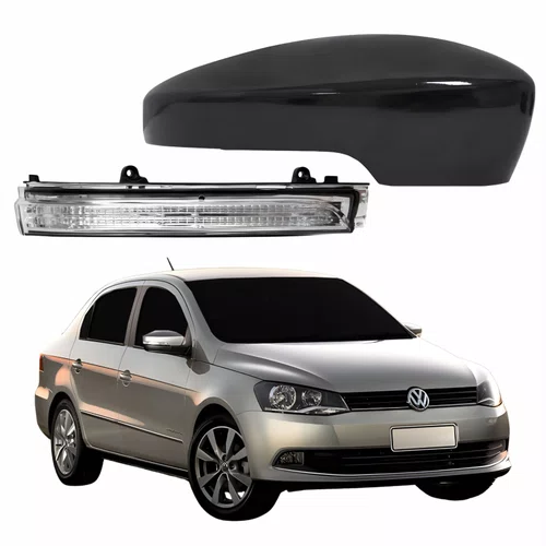 Kit Capa Com Pisca Retrovisor Vw Voyage G6 2013 2014 2015 2016 Liso Lado Direito Passageiro