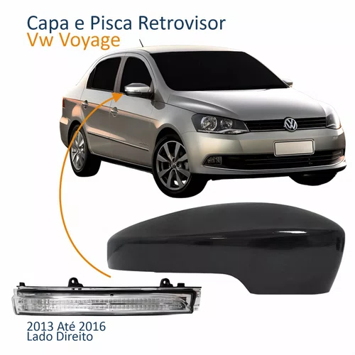 Kit Capa Com Pisca Retrovisor Vw Voyage G6 2013 2014 2015 2016 Texturizado Lado Direito Passageiro