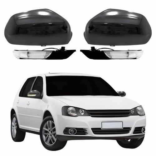 Kit Capa + Pisca Retrovisor (Par) Vw Golf 2007 Até 2011 Original Metagal
