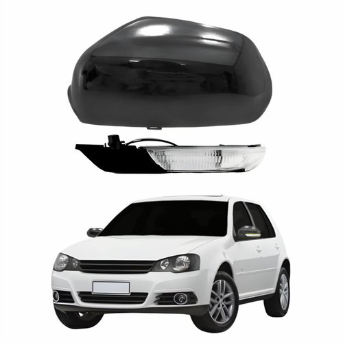Kit Capa + Pisca Retrovisor Vw Golf 2007 Até 2011 Original Metagal Lado Esquerdo Motorista