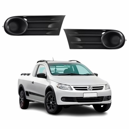 Kit de Grade Parachoque Vw Saveiro G5 2010 Até 2013 Sem Furo Preta