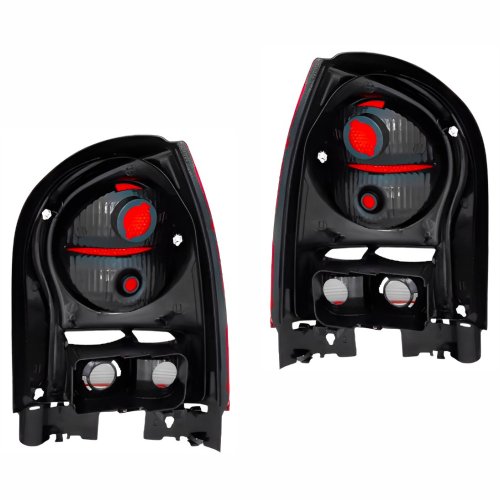 Kit de Lanterna Traseira Vw Gol G4 2005 Até 2012 Carcaça Preta Bicolor Cristal