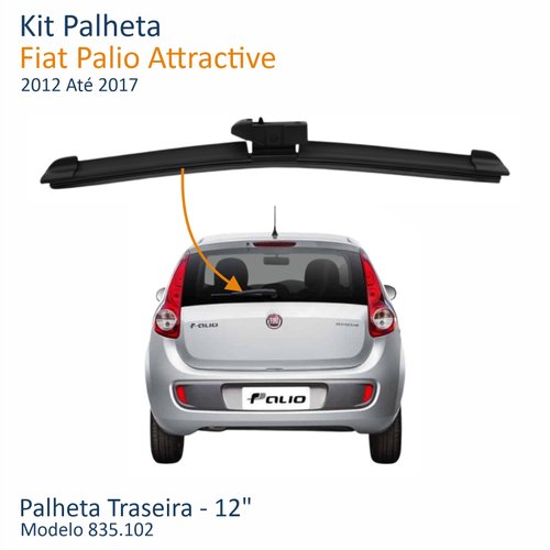 Kit de Palheta Multi Encaixes 12”, 16” e 24” Fiat Palio Attractive 2012 Até 2017
