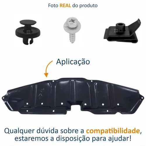 KIT Defletor Central Parachoque Dianteiro Toyota Corolla 2003 Até 2008 + Presilhas