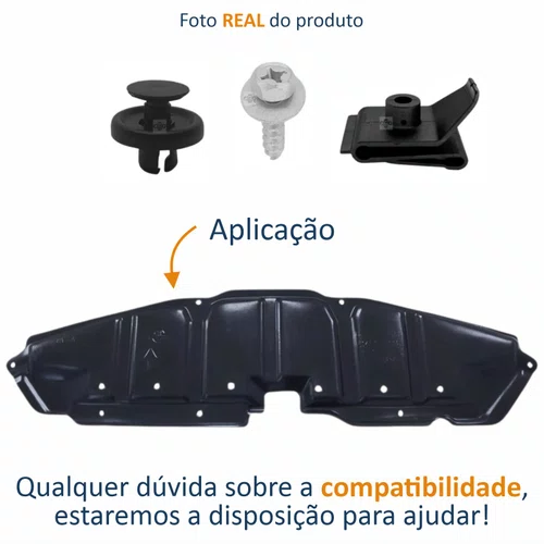 KIT Defletor Central Parachoque Dianteiro Toyota Corolla Fielder 2003 Até 2008 + Presilhas