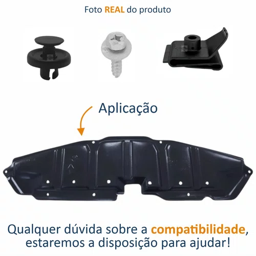 KIT Defletor Central Parachoque Dianteiro Toyota Fielder 2003 Até 2008 + Presilhas