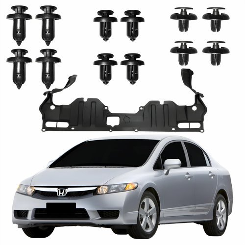 Kit Defletor Parachoque Dianteiro Honda Civic 2007 2008 2009 2010 2011 Com Presilhas