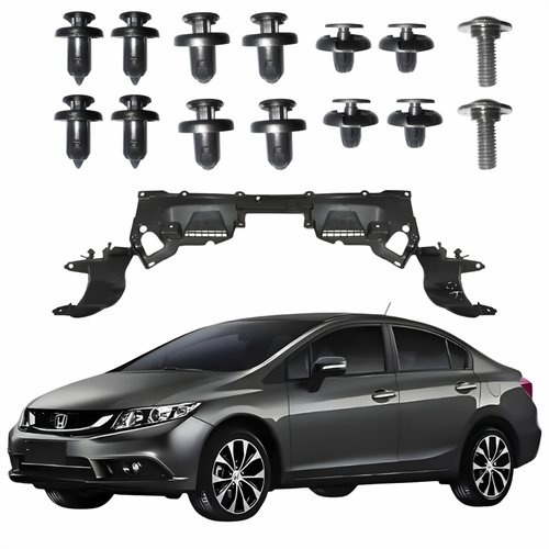 Kit Defletor Parachoque Dianteiro Honda Civic 2012 2013 2014 2015 2016 Com Presilhas