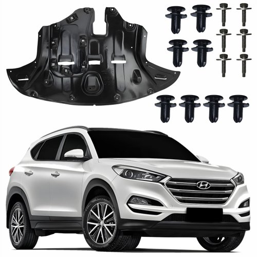 Kit Defletor Parachoque Dianteiro Hyundai Tucson 2018 2019 2020 2021 Com Presilhas