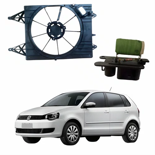 Kit Defletor Ventoinha Vw Polo 2006 Até 2012 Com Resistência