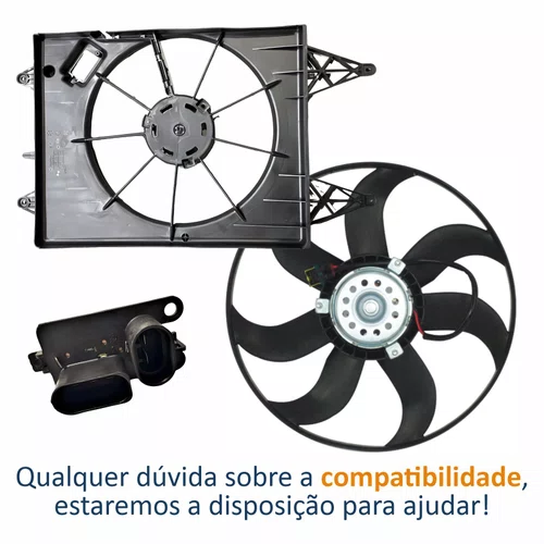 Kit Eletroventilador + Defletor Ventoinha Vw Saveiro 2009 Até 2021 Com Resistência