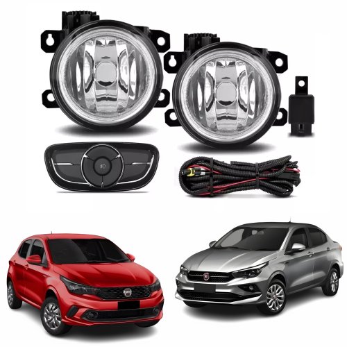 Kit Farol Auxiliar De Milha Fiat Argo Cronos 2017 Até 2022 Botão Modelo Original