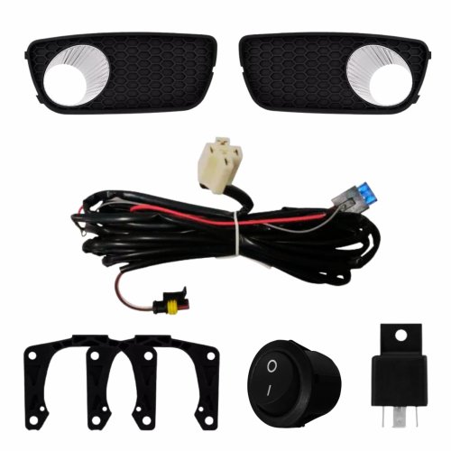 Kit Farol Auxiliar de Milha Fiat Palio G3 2004 até 2007 Siena G3 2004 até 2007 Strada G3 2004 até 2007 Moldura Cromada
