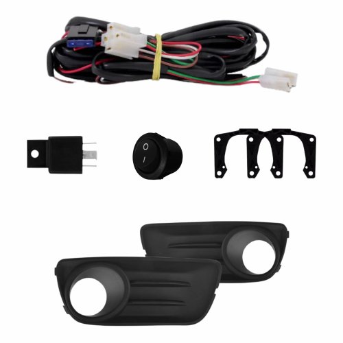 Kit Farol Auxiliar de Milha Fiat Palio Economy 2007 até 2011 Siena 2010 até 2011 Moldura Preta Botão Alternativo