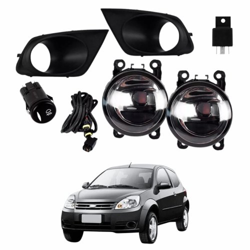 Kit Farol Auxiliar de Milha Ford Ka 2012 2013 2014 Botão Original