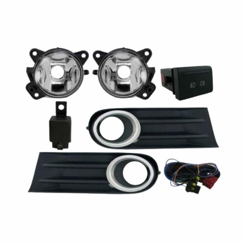 Kit Farol Auxiliar de Milha Vw Gol G5 Voyage G5 Saveiro G5 2008 até 2012 Moldura Cromada Botão Original