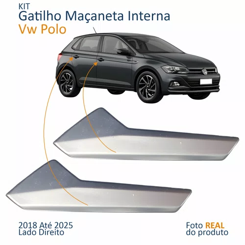 Kit Gatilho Maçaneta Interior Vw Polo 2018 Até 2025 Lado Direito 2 Peças