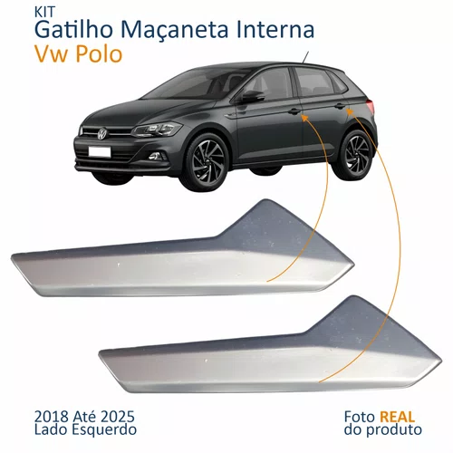 Kit Gatilho Maçaneta Interior Vw Polo 2018 Até 2025 Lado Esquerdo 2 Peças