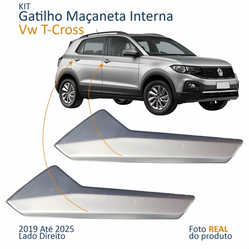Kit Gatilho Maçaneta Interior Vw T-Cross 2019 Até 2025 Lado Direito 2 Peças