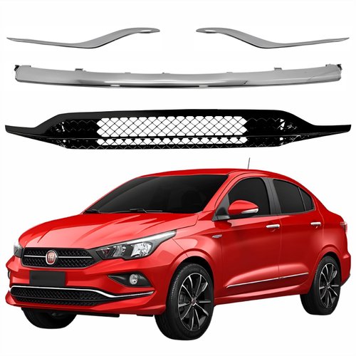Kit Grade Moldura Parachoque Fiat Cronos 2018 Até 2023 Inferior