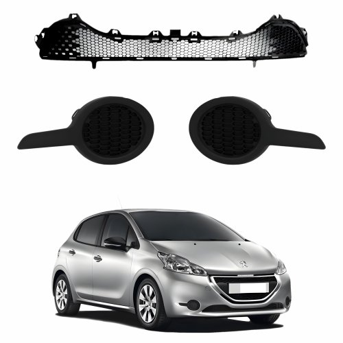Kit Grade Parachoque Dianteiro Peugeot 208 2012 2013 2014 2015 2016 Central E Milha Sem Furo