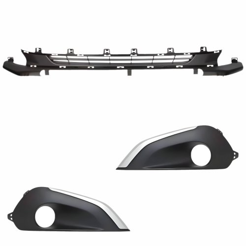 Kit Grade Parachoque Dianteiro Peugeot 208 2017 2018 2019 2020 Central E Milha Com Furo Friso Cinza