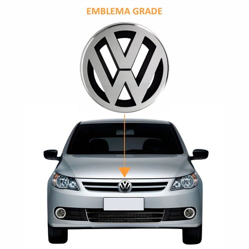 Kit Grade Radiador + Emblema Vw Gol G5 2008 Até 2012