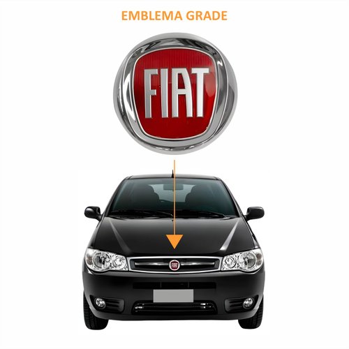 Kit Grades + Emblema Fiat Palio G4 2008 Até 2012