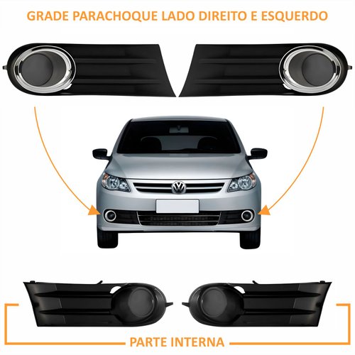 Kit Grades + Emblema Vw Gol G5 2008 Até 2012