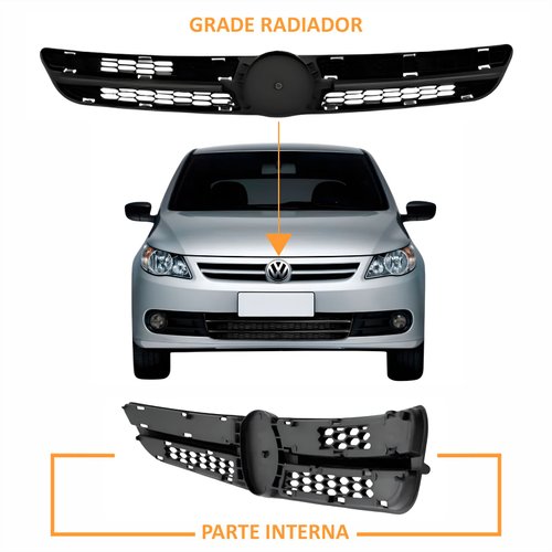 Kit Grades + Emblema Vw Gol G5 2008 Até 2012