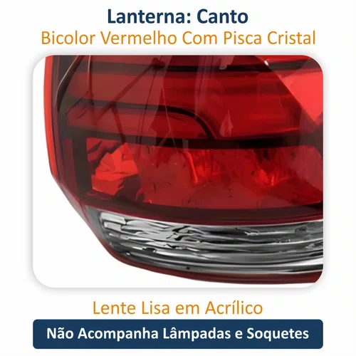 KIT Lanterna Traseira Mitsubishi Outlander 2016 Até 2020 Tampa + Canto Lado Direito Passageiro